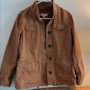 Talbots Womens Tan Military Jacket